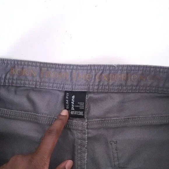 Prana Mens Bridger Gray Slim Fit Jeans Size 40x30 - Picture 7 of 11